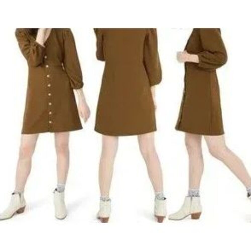 Texture & Thread Madewell Womens Green Balloon Sleeve Shift Dress Size Medium